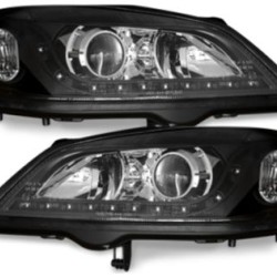 Φανάρια εμπρός led για Opel Astra G (1998-2004) - μαύρα , χωρίς λάμπες (Η7) - σετ 2τμχ.