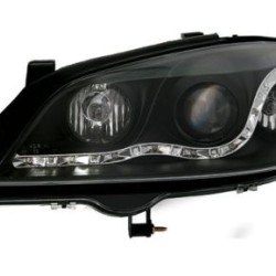 Φανάρια εμπρός led για Opel Astra G (1998-2004) - black , με λάμπες (Η1) - σετ 2τμχ.