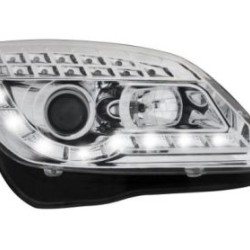 Φανάρια εμπρός led για Opel Astra H (2004-2009) - χρωμίου , με λάμπες (Η1) - σετ 2τμχ.