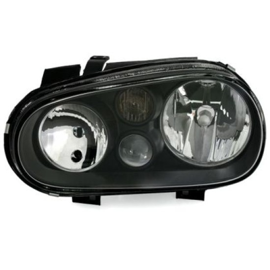 Φανάρια εμπρός για Vw Golf IV R32 - μαύρα ,  χωρίς  λάμπες (Η 7 ) - σετ 2τμχ.