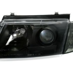 Φανάρια εμπρός για Vw Passat 3Β/B5 (1997-2000) - μαύρα , με λάμπες (Η7) - σετ 2τμχ.