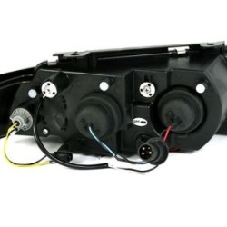 Φανάρια εμπρός angel eyes για Vw Passat 3Β/B5 (1997-2000) - μαύρα , με λάμπες (Η1) - σετ 2τμχ.