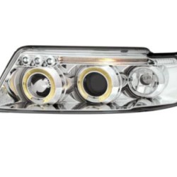 Φανάρια εμπρός angel eyes για Vw Passat 3Β/B5 (1997-2000) - χρωμίου , με λάμπες (Η1) - σετ 2τμχ.