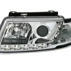 Φανάρια εμπρός led για Vw Passat 3Β/B5 (1997-2000) - chrome , με λάμπες (Η1) - σετ 2τμχ.
