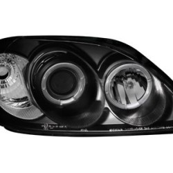 Φανάρια εμπρός angel eyes για Honda Civic (1996-1999) - μαύρα , με λάμπες (Η1) - σετ 2τμχ.