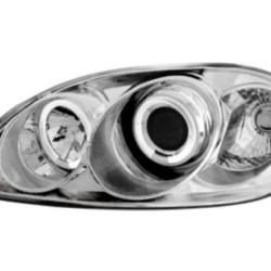 Φανάρια εμπρός angel eyes για Honda Civic (1996-1999) - chrome , με λάμπες (Η1) - σετ 2τμχ.