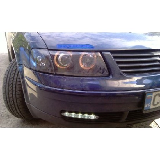 Φανάρια εμπρός angel eyes για Vw Passat 3Β/B5 (1997-2000) - μαύρα , χωρίς λάμπες (Η7) - σετ 2τμχ.