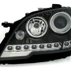 Φανάρια εμπρός led για Mercedes ML W164 (2008+) , μαύρα , χωρίς λάμπες (Η7) - σετ 2τμχ.