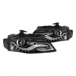 Φανάρια εμπρός με DRL led για Audi A4 B8 (2007-2011) -μαύρα , χωρίς λάμπες (Η7) - σετ 2τμχ. Φανάρια εμπρός με DRL led για Audi A4 B8 (2007-2011) -μαύρα , χωρίς λάμπες (Η7) - σετ 2τμχ.