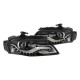 Φανάρια εμπρός με DRL led για Audi A4 B8 (2007-2011) -μαύρα , χωρίς λάμπες (Η7) - σετ 2τμχ.