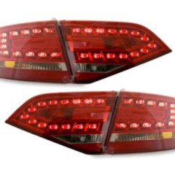 Πίσω φανάρια led για Audi A4 sedan (2007+) - κόκκινα / χρωμίου - σετ 2τμχ.