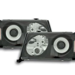 Φανάρια εμπρός για Mercedes W124 (1984-1993) , μαύρα , με λάμπες (Η1) - σετ 2τμχ.