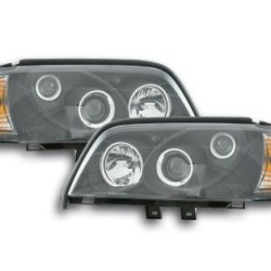Φανάρια εμπρός για Mercedes C-CLASS W202 (1993-2001) , black , με λάμπες (Η1) - σετ 2τμχ.