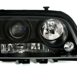 Φανάρια εμπρός για Mercedes C-CLASS W202 (1993-2001) , μαύρα , με λάμπες (Η1) - σετ 2τμχ.