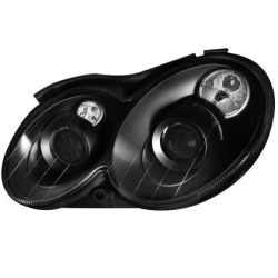 Φανάρια εμπρός για Mercedes CLK W209 / C209 (2003-2009) , μαύρα , χωρίς λάμπες (Η7) - σετ 2τμχ.