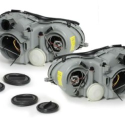 Φανάρια εμπρός για Mercedes CLK W209 / C209 (2003-2009) , μαύρα , χωρίς λάμπες (Η7) - σετ 2τμχ.