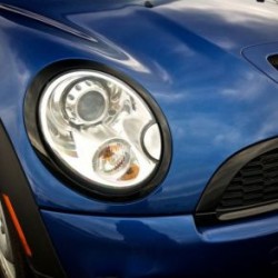 Φανάρια εμπρός angel eyes για Mini cooper (2006-2010) - χρωμίου , με λάμπες (Η1) - σετ 2τμχ.
