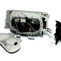 Φανάρια εμπρός angel eyes για Mercedes W201 E190 1982-1993) , μαύρα , με λάμπες (Η1) - σετ 2τμχ.