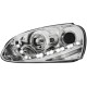 Φανάρια εμπρός led για εργοστασιακά xenon για Vw Golf 5 , chrome με λάμπες (D2S) - σετ 2τμχ.