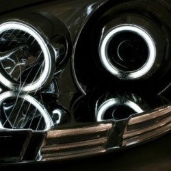 Φανάρια εμπρός angel eyes για VW Golf 5 - μαύρα με λάμπες (Η1) - σετ 2τμχ. Φανάρια εμπρός angel eyes για VW Golf 5 - μαύρα με λάμπες (Η1) - σετ 2τμχ.