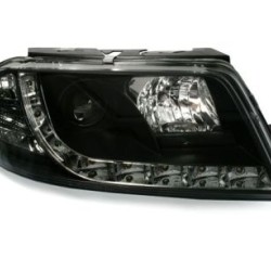Φανάρια εμπρός led για Vw Passat B5.5 (2001-2005) - μαύρα , με λάμπες (Η1) - σετ 2τμχ.