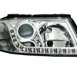 Φανάρια εμπρός led για Vw Passat B5.5 (2001-2005) - chrome , χωρίς λάμπες (Η7) - σετ 2τμχ.