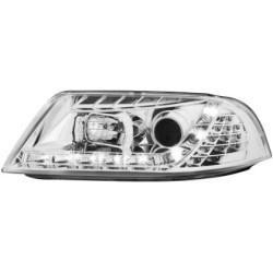 Φανάρια εμπρός led για Vw Passat B5.5 (2001-2005) - chrome , με λάμπες (Η1) - σετ 2τμχ.