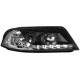 Φανάρια εμπρός led dayline για Vw Passat B5.5 (2001-2005) - μαύρα , με λάμπες (Η1) - σετ 2τμχ.