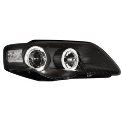 Φανάρια εμπρός angel eyes για Vw Passat B6 / 3C (2005+) - μαύρα , χωρίς λάμπες (Η7) - σετ 2τμχ.