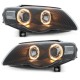 Φανάρια εμπρός angel eyes για Vw Passat B6 / 3C (2005+) - μαύρα , χωρίς λάμπες (Η7) - σετ 2τμχ.