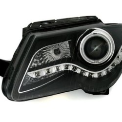 Φανάρια εμπρός led για Vw Passat 3C (2005+) - μαύρα , με λάμπες (Η1) - σετ 2τμχ.