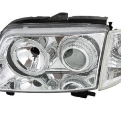 Φανάρια εμπρός angel eyes για Vw Polo 6N (1999-2001) - chrome , χωρίς λάμπες (Η7) - σετ 2τμχ.