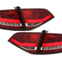 Πίσω φανάρια led για Audi A4 sedan (2007+) - κόκκινα / chrome - σετ 2τμχ.