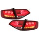 Πίσω φανάρια led για Audi A4 sedan (2007+) - κόκκινα / chrome - σετ 2τμχ.