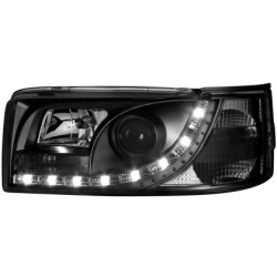 Φανάρια εμπρός led για Vw Transporter T4 (1990-2003) , black , με λάμπες (Η1) - σετ 2τμχ.