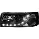 Φανάρια εμπρός led για Vw Transporter T4 (1990-2003) , black , με λάμπες (Η1) - σετ 2τμχ.