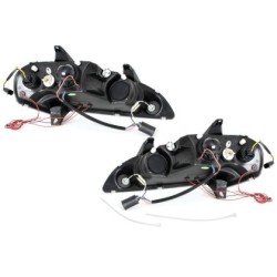 Φανάρια εμπρός angel eyes για Opel Tigra (1991-2000) - μαύρα , με λάμπες (Η1) - σετ 2τμχ.