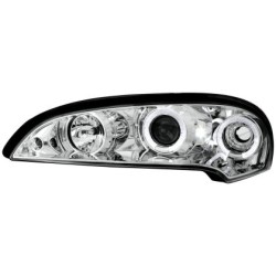 Φανάρια εμπρός angel eyes για Opel Tigra (1991-2000) - chrome , με λάμπες (Η1) - σετ 2τμχ.