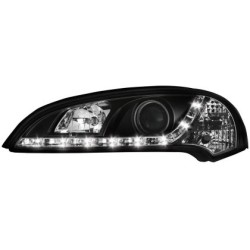 Φανάρια εμπρός led για Opel Tigra (1991-2000) - μαύρα , με λάμπες (Η1) - σετ 2τμχ.