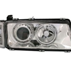 Φανάρια εμπρός angel eyes για Opel Vectra A (1988-1995) - chrome , χωρίς λάμπες (Η7) - σετ 2τμχ.