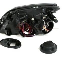 Φανάρια εμπρός angel eyes για Opel Vectra C (2002-2005) - μαύρα , χωρίς λάμπες (Η7) - σετ 2τμχ.