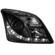 Φανάρια εμπρός led για Opel Vectra C (2002-2005) - μαύρα , με λάμπες (Η1) - σετ 2τμχ.