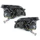 Φανάρια εμπρός led για Opel Vectra C (2002-2005) - μαύρα , με λάμπες (Η1) - σετ 2τμχ.