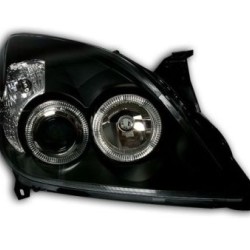 Φανάρια εμπρός angel eyes για Opel Vectra C / Signum (2005-2009) - μαύρα , χωρίς λάμπες (Η7) - σετ 2τμχ.