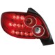Πίσω φανάρια τύπου led για Peugeot 206 - σετ 2τμχ.