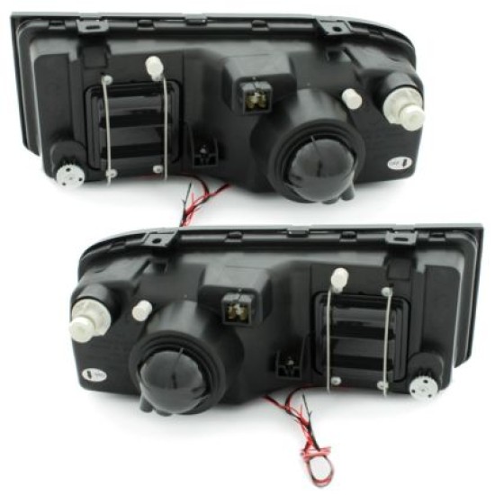 Φανάρια εμπρός angel eyes για Vw Corrado - chrome , με λάμπες (Η1) - σετ 2τμχ.