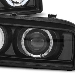 Φανάρια εμπρός angel eyes για Vw Corrado - μαύρα , χωρίς λάμπες (Η7) - σετ 2τμχ.