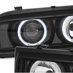 Φανάρια εμπρός angel eyes για Vw Corrado - μαύρα , χωρίς λάμπες (Η7) - σετ 2τμχ. Φανάρια εμπρός angel eyes για Vw Corrado - μαύρα , χωρίς λάμπες (Η7) - σετ 2τμχ.