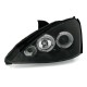Φανάρια εμπρός angel eyes για Ford Focus (2001-2004) - μαύρα , με λάμπες (Η1) - σετ 2τμχ.
