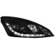 Φανάρια εμπρός led για Ford Focus (2001-2004) - black, με λάμπες (Η1) - σετ 2τμχ.